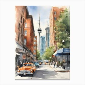 Toronto Canada Watercolor Canvas Print