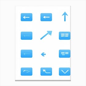 Arrow Icons For A Web Navigation Bar Minimalist Design With A Sleek Translucent Blue Overlay Drop (4) Canvas Print