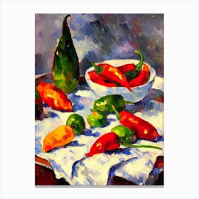 Thai Chili Pepper 3 Cezanne Style vegetable Canvas Print
