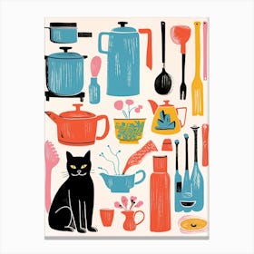 Cats And Kitchen Lovers 0 Canvas Print