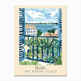My Happy Place Charleston 3 Travel Poster Canvas Print