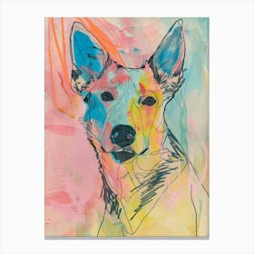 Colourful Dog Abstract Line Illustration 1 Canvas Print