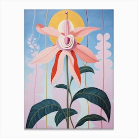 Monkey Orchid 4 Hilma Af Klint Inspired Pastel Flower Painting Canvas Print