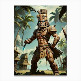 Aztec Warrior "Chama" Canvas Print