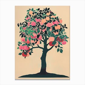 Apple Tree Colourful Illustration 4 Canvas Print