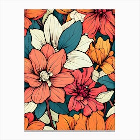 Seamless Floral Pattern 17 Canvas Print