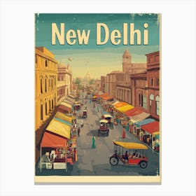 Aihrgdesign A Classic 1960s Travel Poster For New Delhi 2 Canvas Print