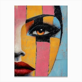 Womans Face, Showcasing Intricate Details And Vibrant Colors 1 Canvas Print