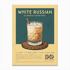 White Russian Classic Cocktail Canvas Print