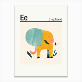 Animals Alphabet Elephant 7 Canvas Print