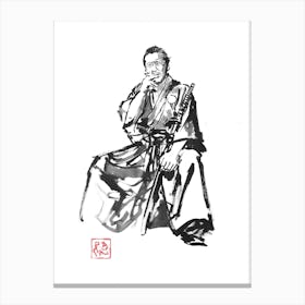Smoking Samurai Canvas Print