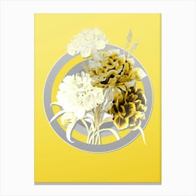 Botanical Carnation in Gray and Yellow Gradient n.404 Canvas Print