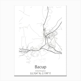 Bacup,United Kingdom Minimalist Map Canvas Print