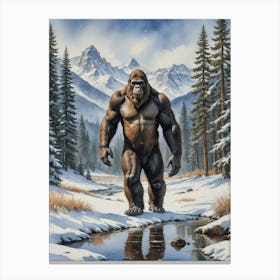 Bigfoot Walking in THW Woods Canvas Print