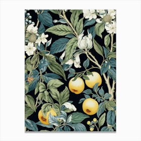 Black And White Floral Wallpaper Canvas Print