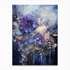 Vintage Moody Flowers 8 Canvas Print