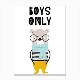 Boys Only Animal Pop Canvas Print