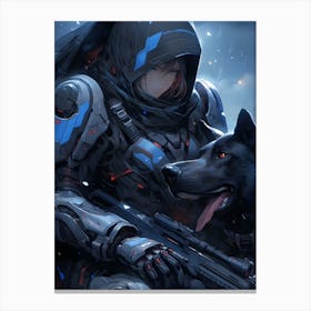 Wolf And Soldier 1 Canvas Print