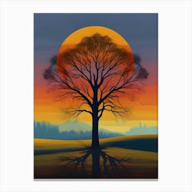 Tree At Sunset 1 Canvas Print