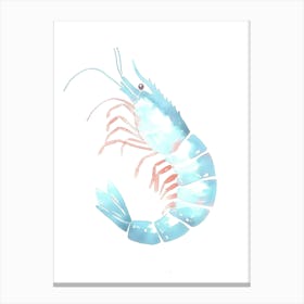 Watercolor Shrimp Illustration 2 Canvas Print