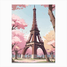 Eiffel Tower with Cherry Blossom Canvas Print
