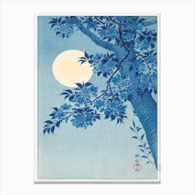 Blossoming Cherry On A Moonlit Night, Ohara Koson Canvas Print