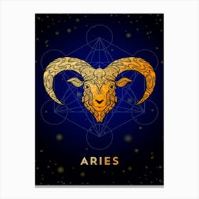 Aries Zodiac Sign — Zodiac golden sign Canvas Print