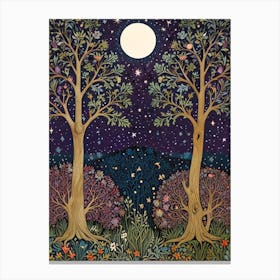 William Morris Two Trees At Night 1 Canvas Print