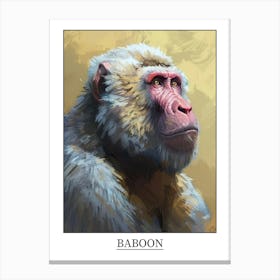 Baboon Precisionist Illustration 4 Poster Canvas Print