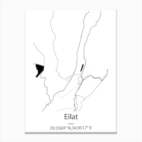 Eilat,Israel Minimalist Map Canvas Print