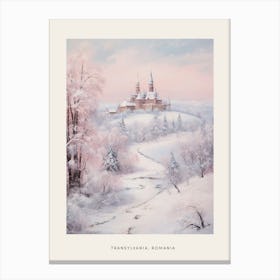 Dreamy Winter Painting Poster Transylvania Romania Canvas Print