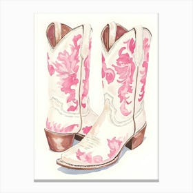 Pink Cowboy Boots 2 Canvas Print