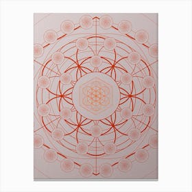 Geometric Abstract Glyph Circle Array in Tomato Red n.0195 Canvas Print