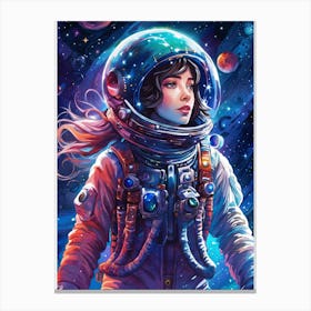 Watercolour Astronaut Portrait Canvas Print