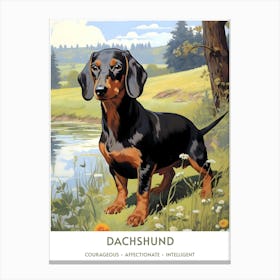 Vintage Dachshund Portrait Canvas Print