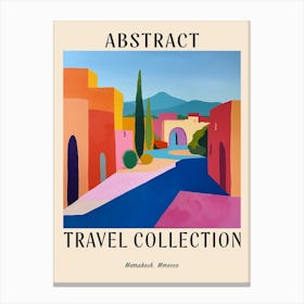 Abstract Travel Collection Poster Marrakech Morocco 8 Canvas Print