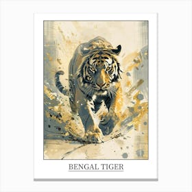 Bengal Tiger Precisionist Illustration 1 Poster Canvas Print