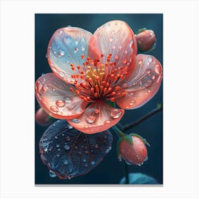 Raindrops On A Flower Canvas Print