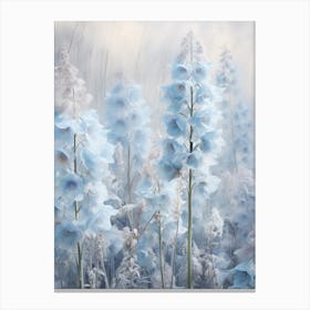 Frosty Botanical Delphinium 2 Canvas Print