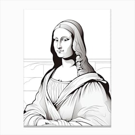 Line Art Inspired By The Mona Lisa 3 Canvas Print