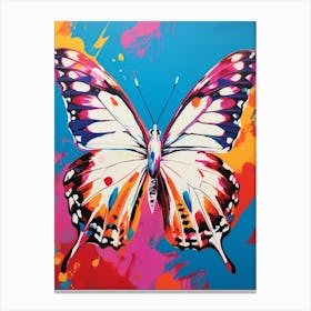 Pop Art White Admiral Butterfly 4 Canvas Print