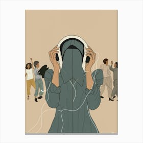 Woman Listening To Music 7 Canvas Print