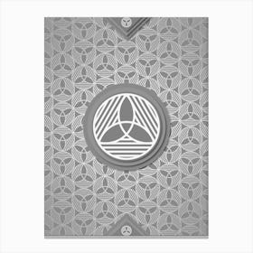 Geometric Glyph Abstract with Hex Array Pattern in Gray n.0226 Canvas Print