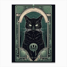 The Temperance Black Cat Tarot Card Canvas Print