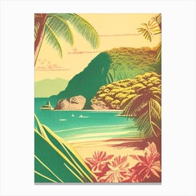 Mamanuca Islands Fiji Vintage Sketch Tropical Destination Canvas Print