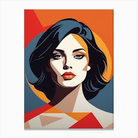 Pop Art Woman Portrait Abstract Geometric Art (36) Canvas Print