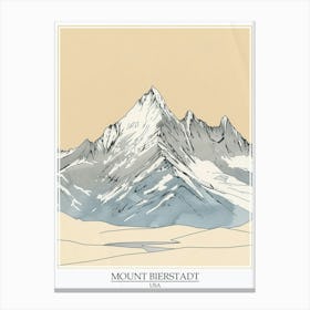 Mount Bierstadt Usa Color Line Drawing 8 Poster Canvas Print