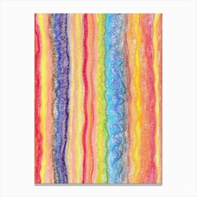 Rainbow Stripes, Abstract Colorful Painting. Canvas Print