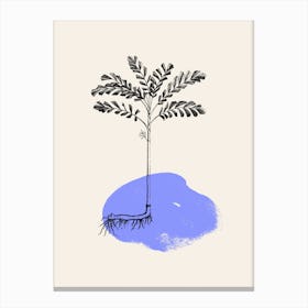 Tropical Tree Light Blue Canvas Print