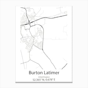 Burton,United States Minimalist Map Canvas Print